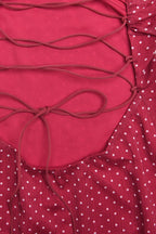 Polka Dot Chiffon Backless Tie Mini Dress