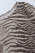 Zebra Mesh Sheer Blouse