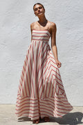 Striped High-Waist Cami Boho Dress