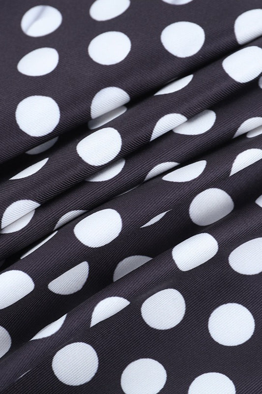 Polka Dot Ruched Halter Crop Top