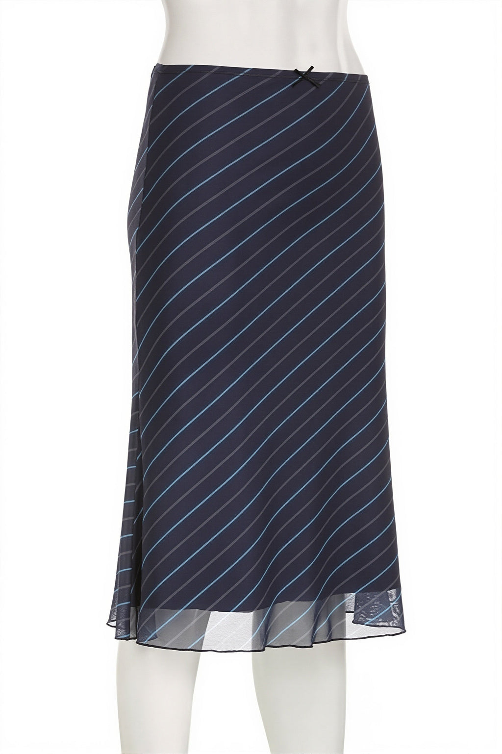 Striped Double-Mesh Skirt