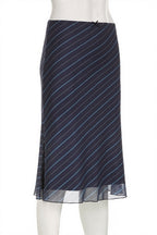 Striped Double-Mesh Skirt