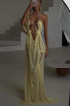 Sheer Tulle Patchwork Prom Dress