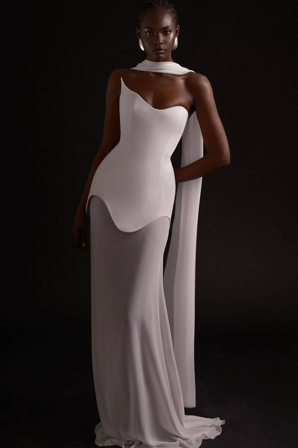 Strapless Streamer Bodycon Prom Dress