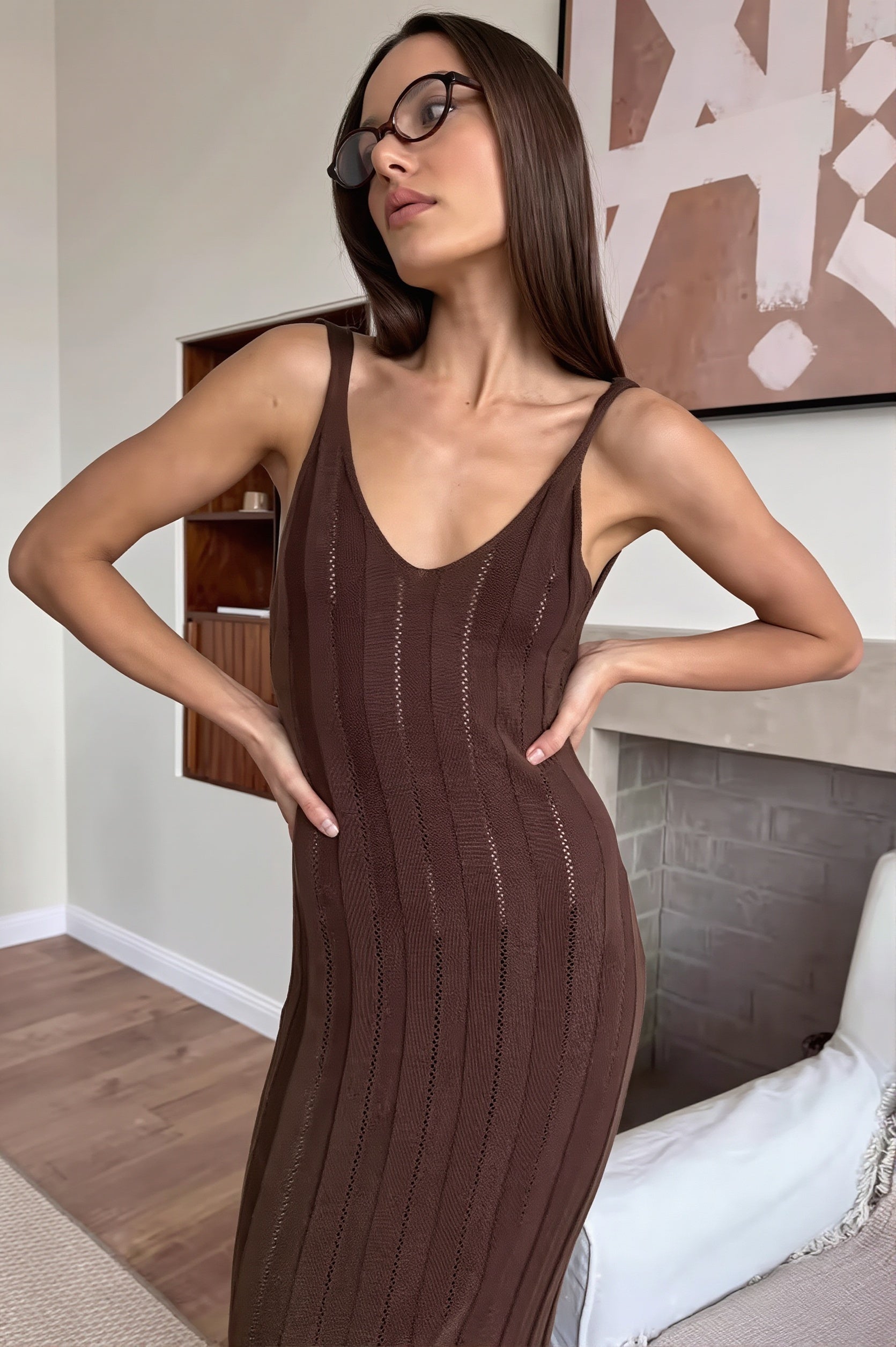 Knit Cami Backless Maxi Dress