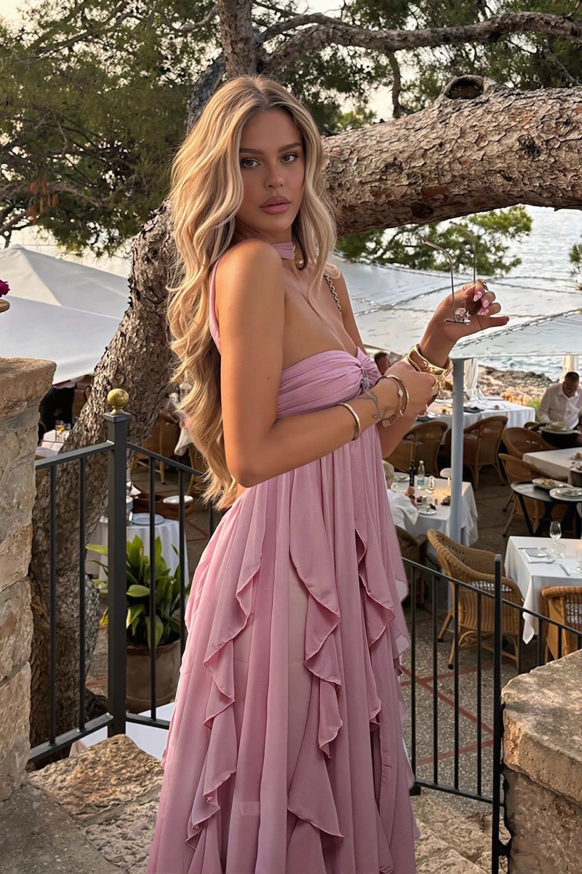 Backless Party Maxi Dress