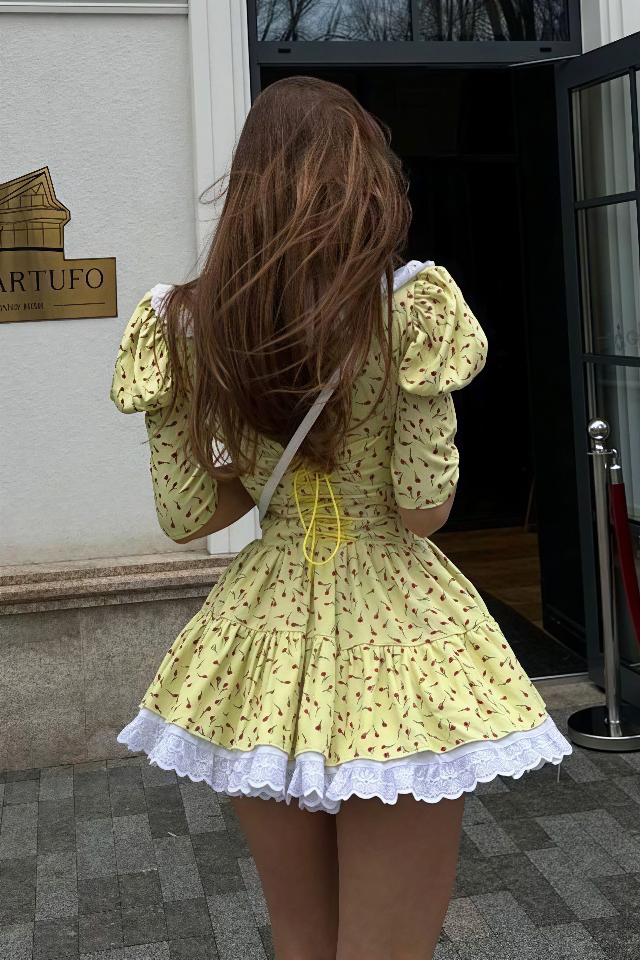 Floral Peter-Pan Collar Mini Dress