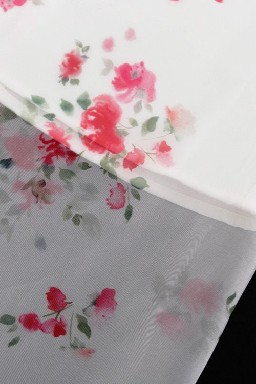 Floral Sheer Split Skirt