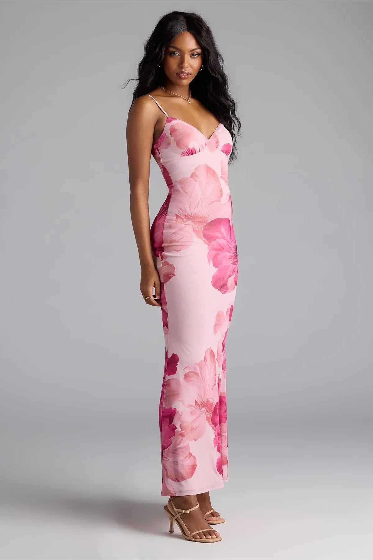 Floral Cami Bodycon Maxi Dress