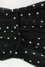 Polka Dot V-Neck High-Slit Midi Dress