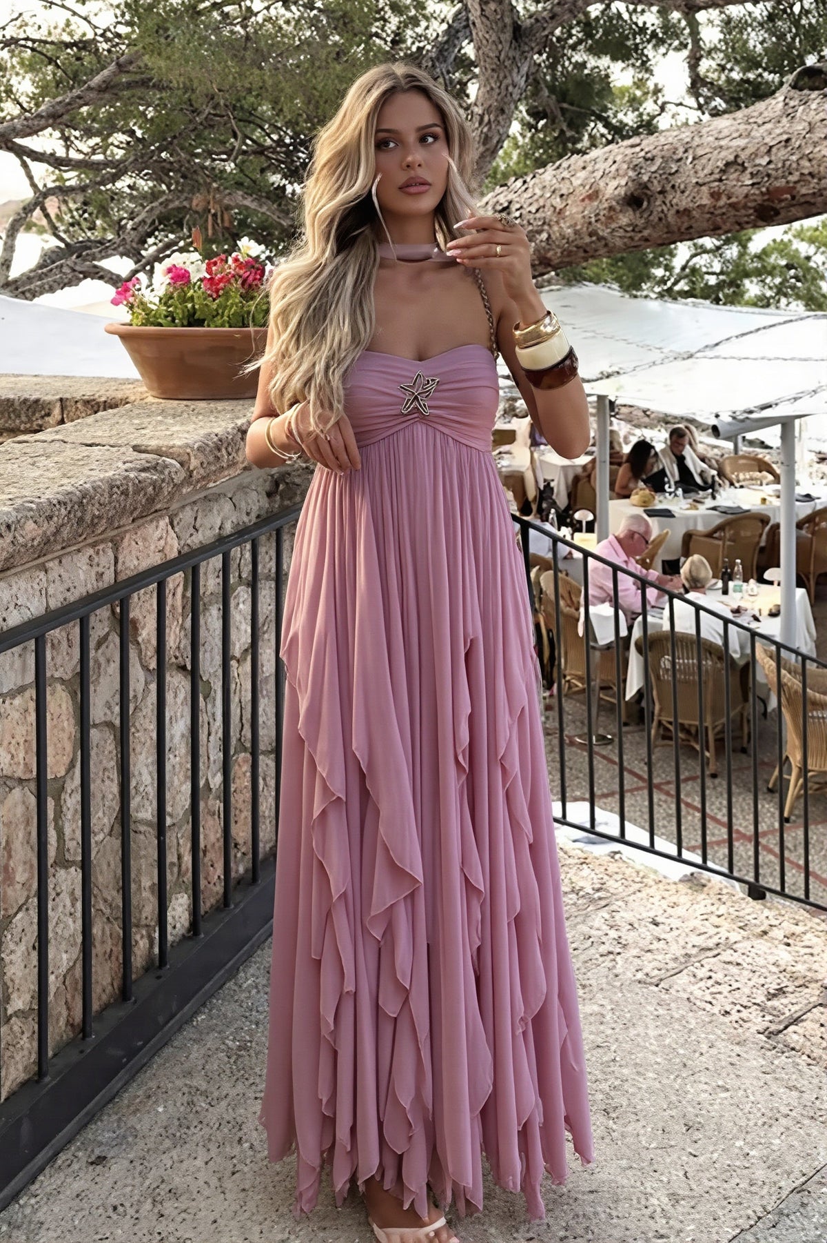 Backless Party Maxi Dress