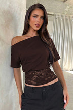 Off-Shoulder Lace Crop Top