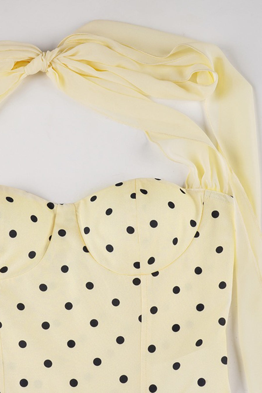 Polka Dot Halter Tulip Mini Dress