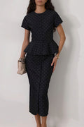 Polka Dot Bodycon Skirt Set