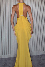 Sheer Ruched-Waist Maxi Dress