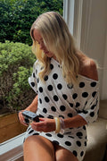Retro Dot-Print Blouse