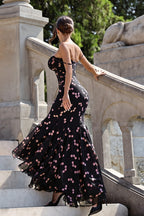 Floral Spaghetti-Strap Mermaid Maxi Dress