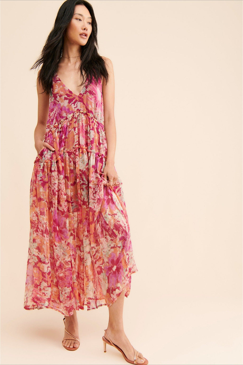 Floral Boho Sleeveless Maxi Dress