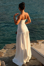 Solid Cutout Bandeau Maxi Dress