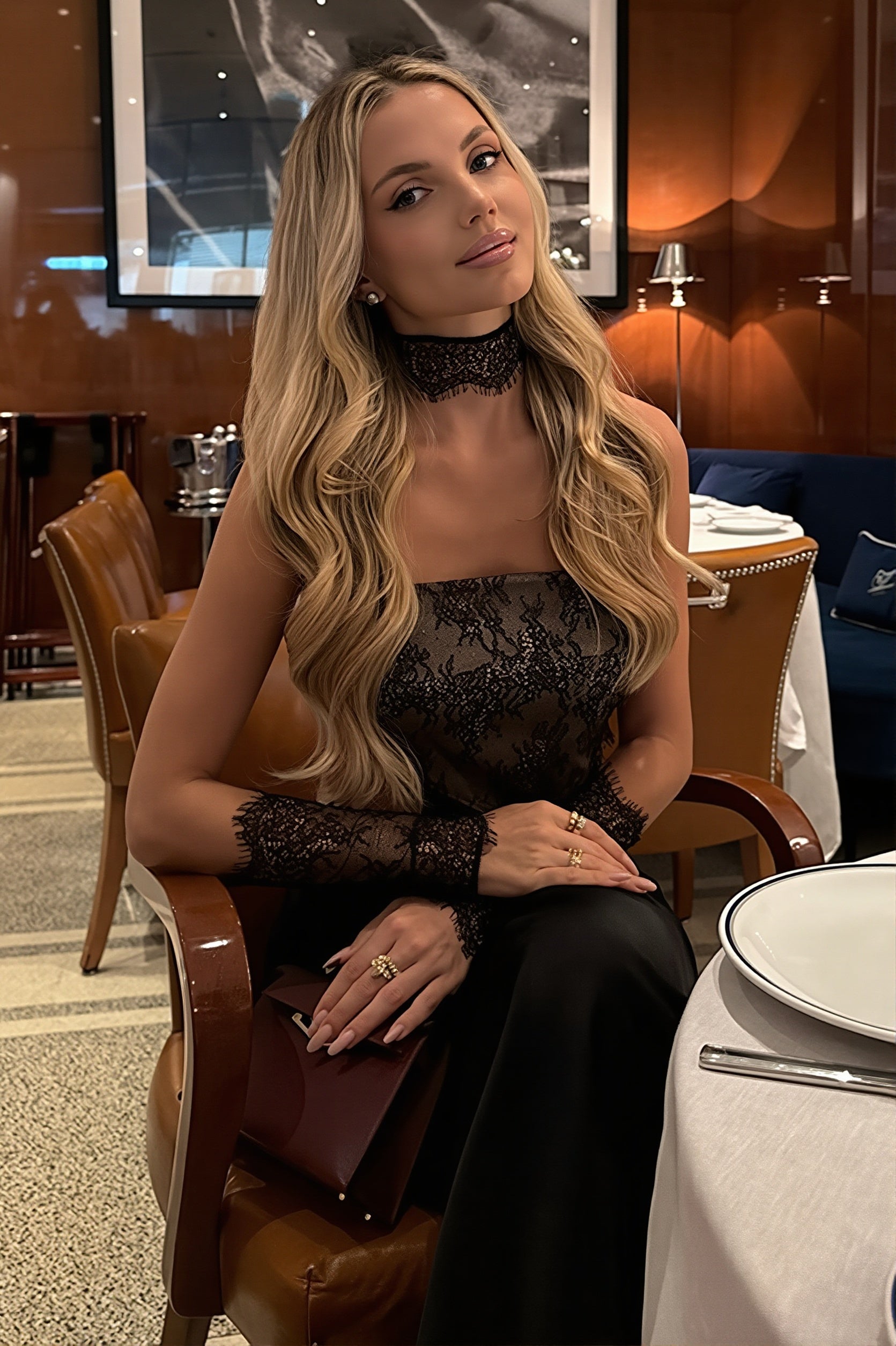 Cutout Tube Lace Backless Maxi Dress