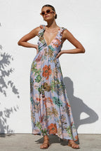 V-Neck Print Swing Cami Maxi Dress