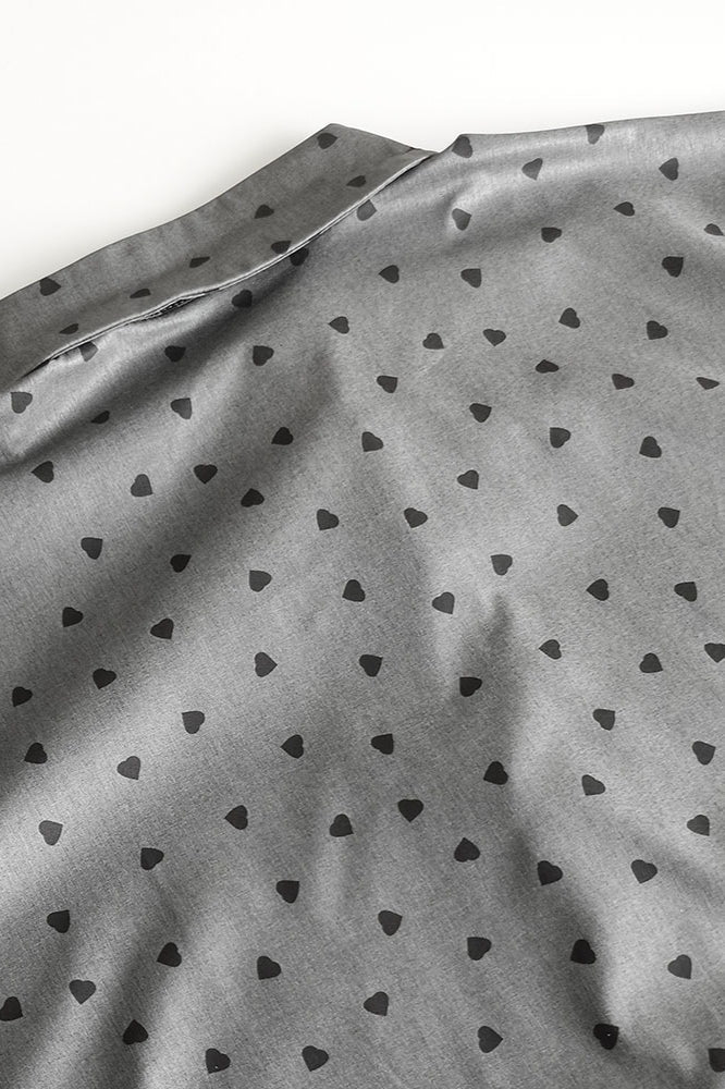 Polka Dot Lace-Cuff Collar Blouse
