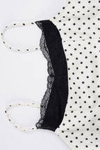 Polka Dot Lace-Patchwork Cami Top