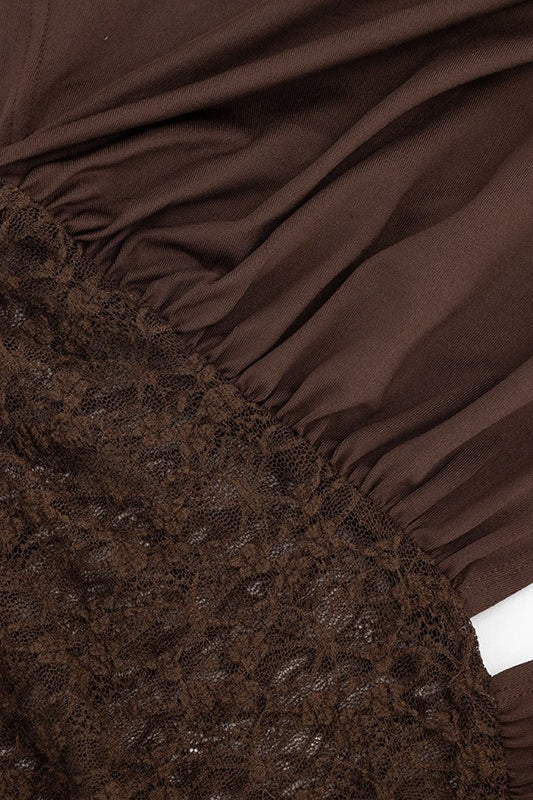 Batwing Lace-Splice Blouse