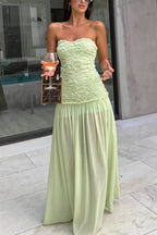 Floral Chiffon Bandeau Cami Maxi Dress
