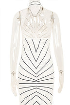 Striped Twist-Waist Split Maxi Dress