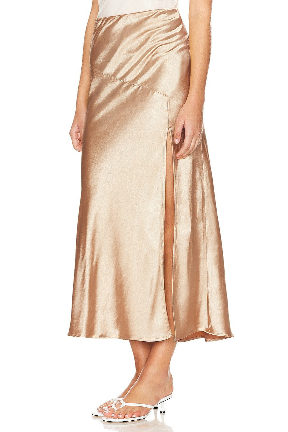 Satin Slit Bodycon Maxi Skirt