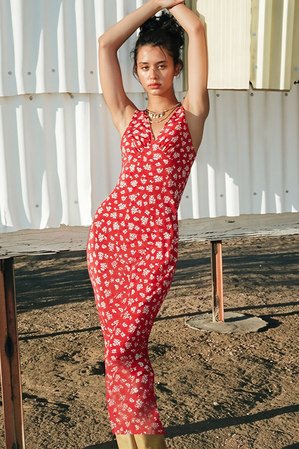 Floral Deep-V Vacation Maxi Dress
