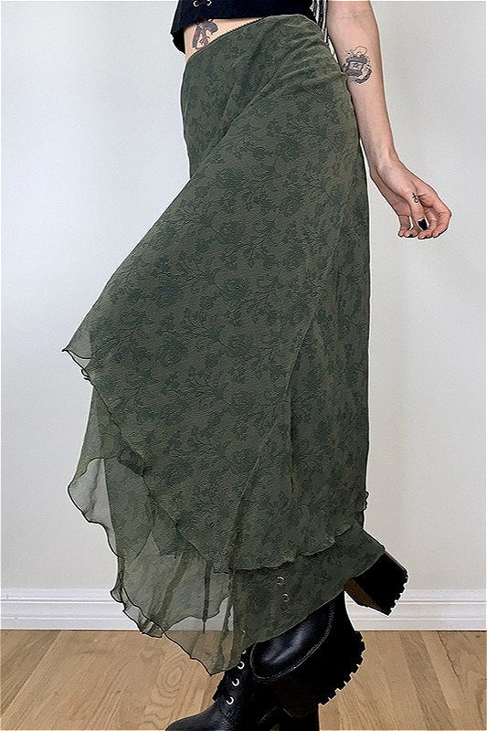 Floral Chiffon Maxi Skirt