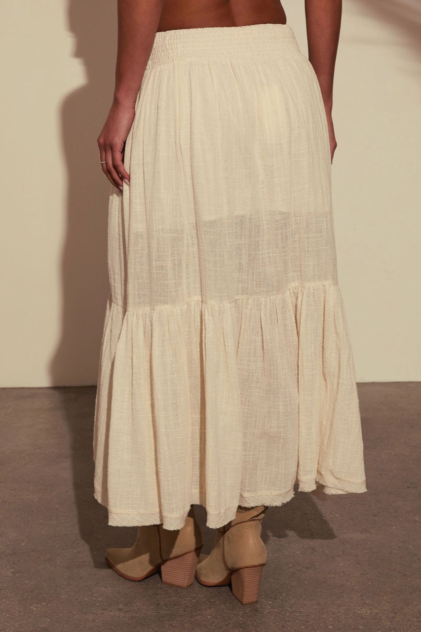 Elastic-Waist Asymmetric Skirt