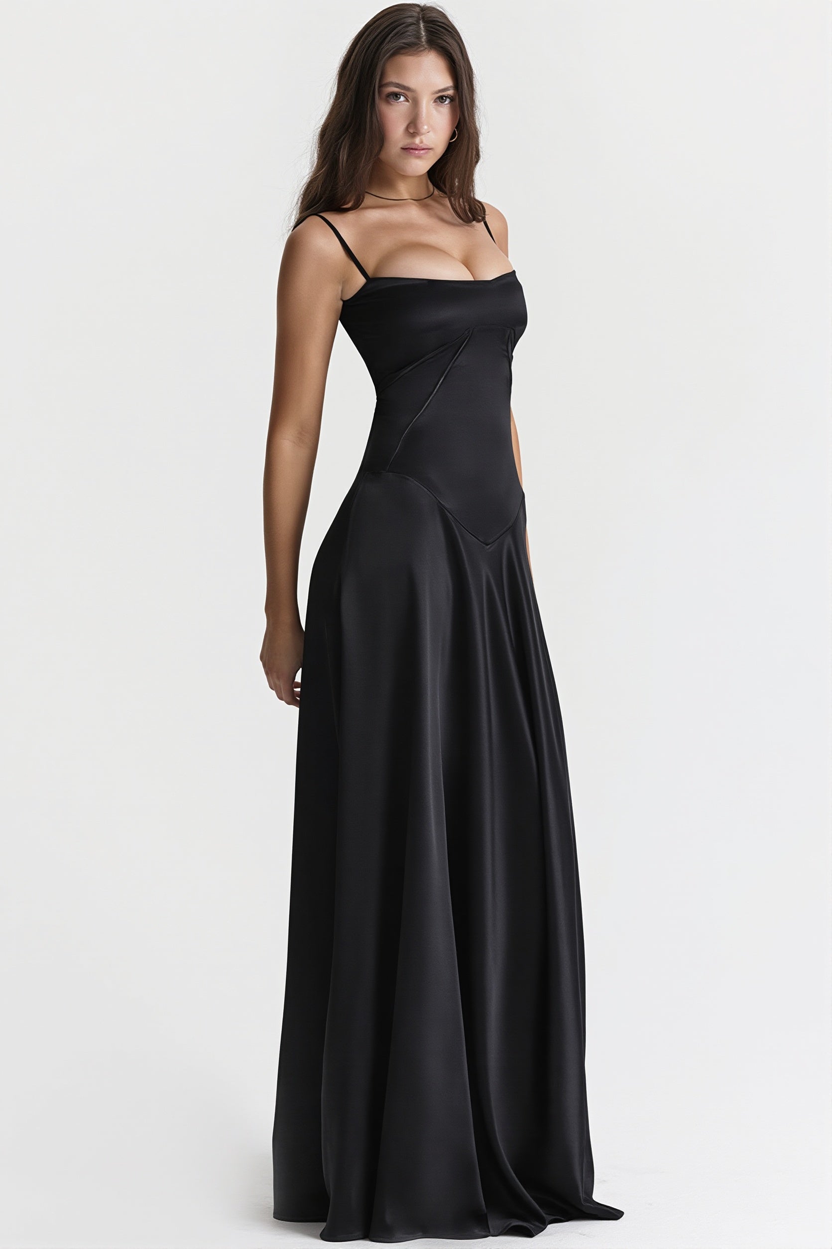 Jacquard Satin Cami Maxi Dress