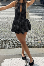 Polka Dot Cutout Bodycon Mini Dress