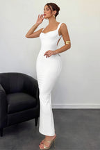 Backless Bow Slim-Fit Maxi Dress