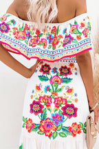 Ruffle Off-Shoulder Boho Dress