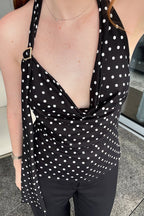 Polka Dot V-Neck Cami Blouse