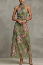 Floral Halter Maxi Dress