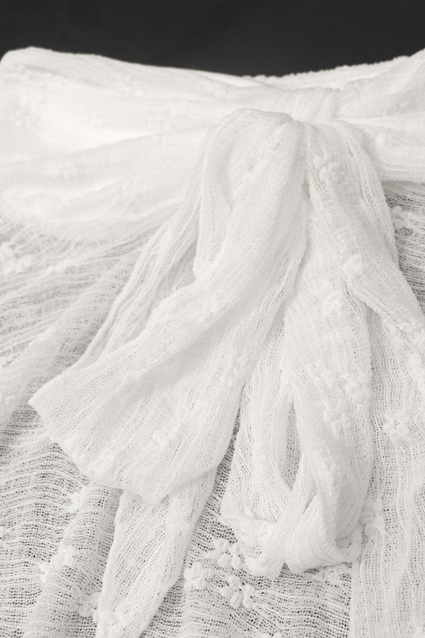 Lace Wrap Off-Shoulder Blouse
