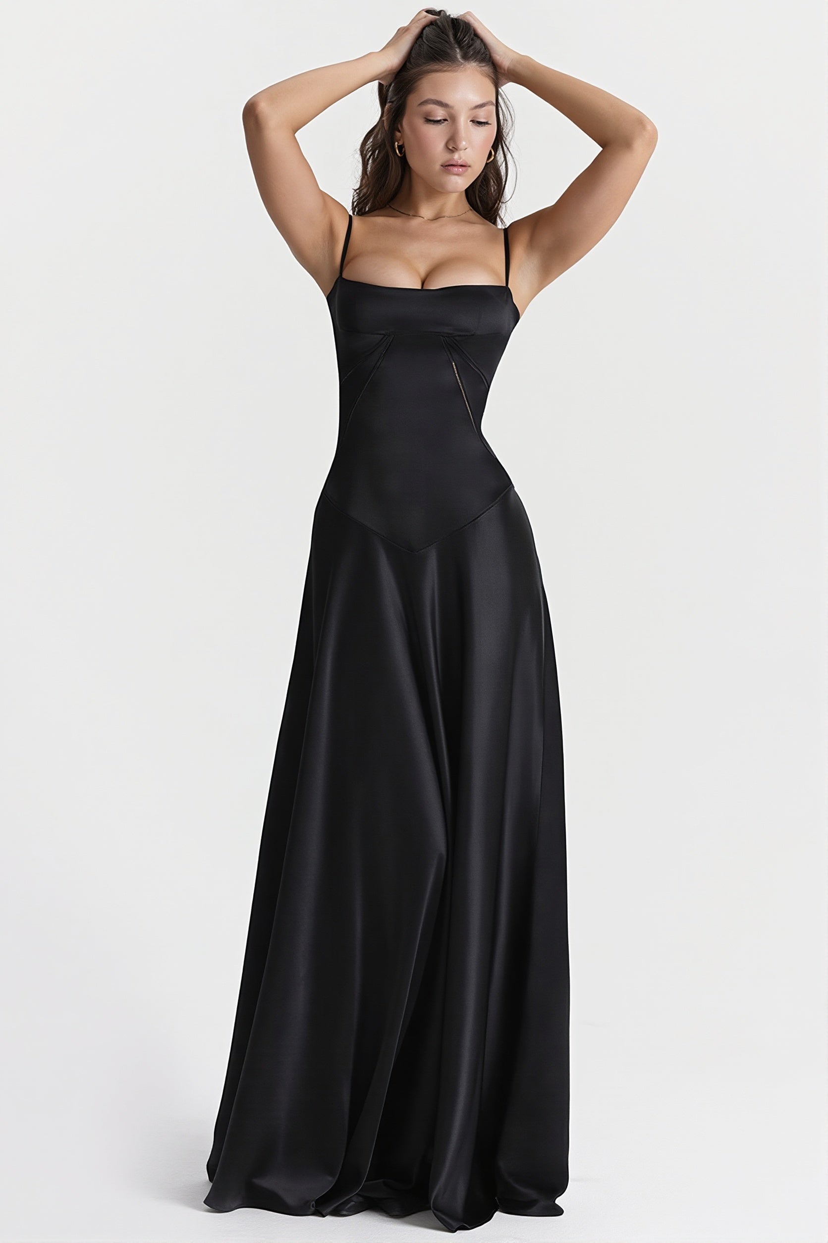 Jacquard Satin Cami Maxi Dress
