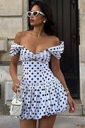 Polka Dot Cutout Mini Dress