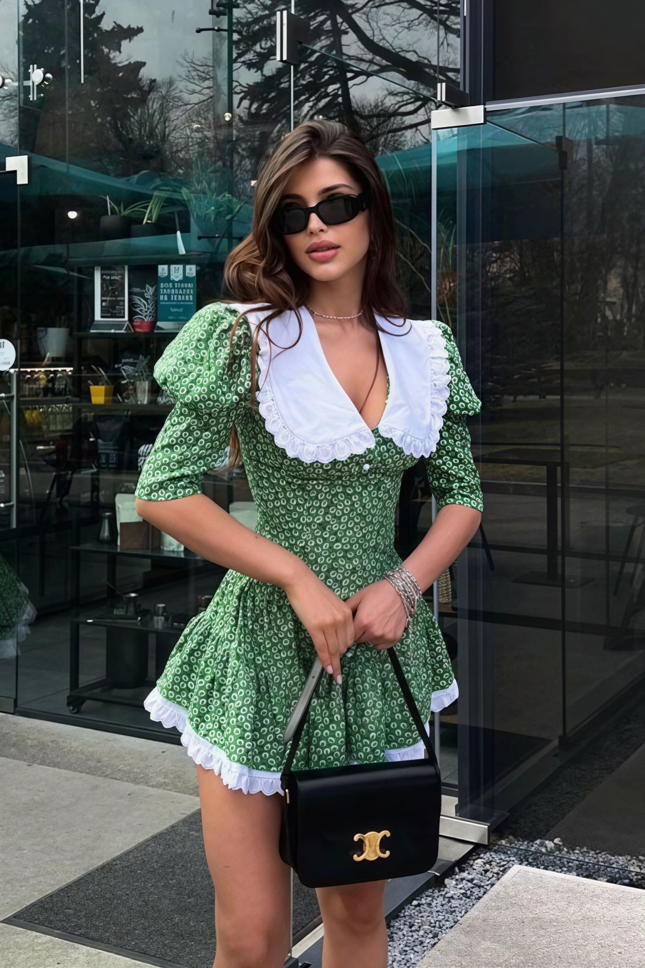 Floral Peter-Pan Collar Mini Dress