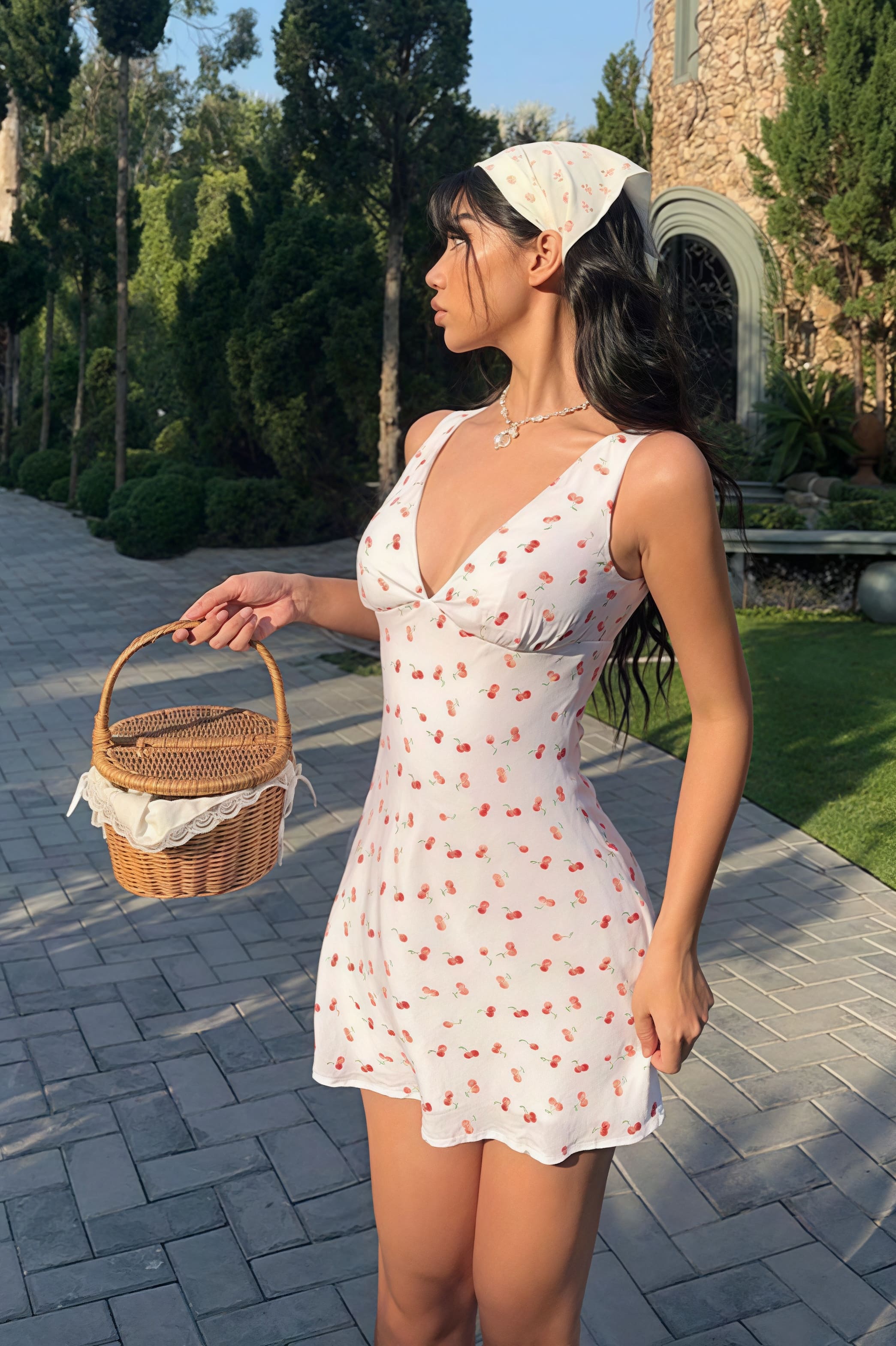 Floral Pastoral V-Neck Mini Dress