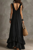 Ruffle Sleeveless Boho Dress