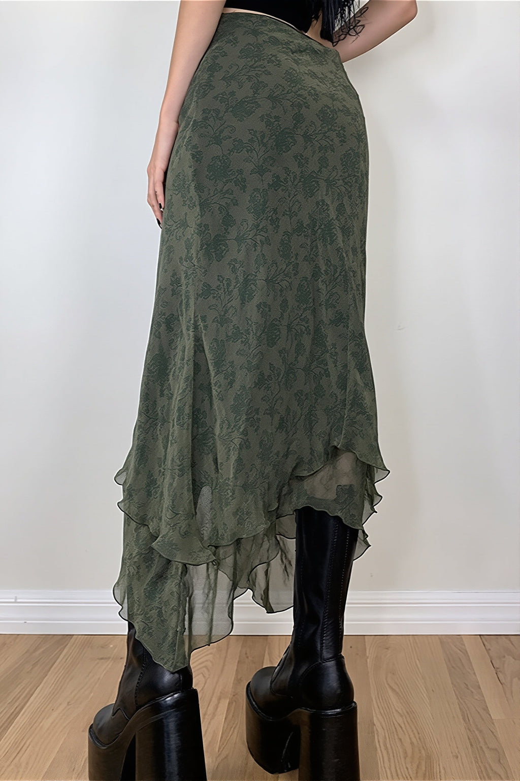 Floral Chiffon Maxi Skirt