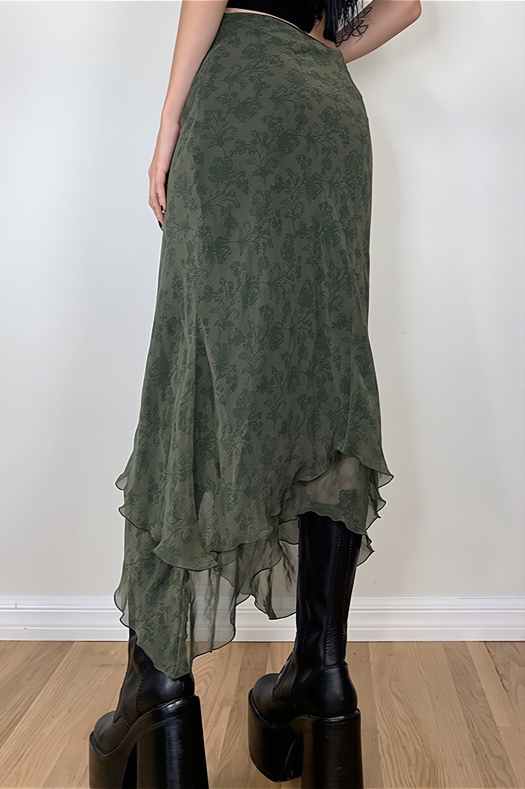 Floral Chiffon Maxi Skirt