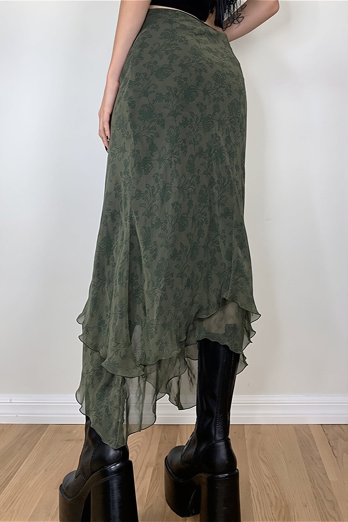 Floral Chiffon Maxi Skirt