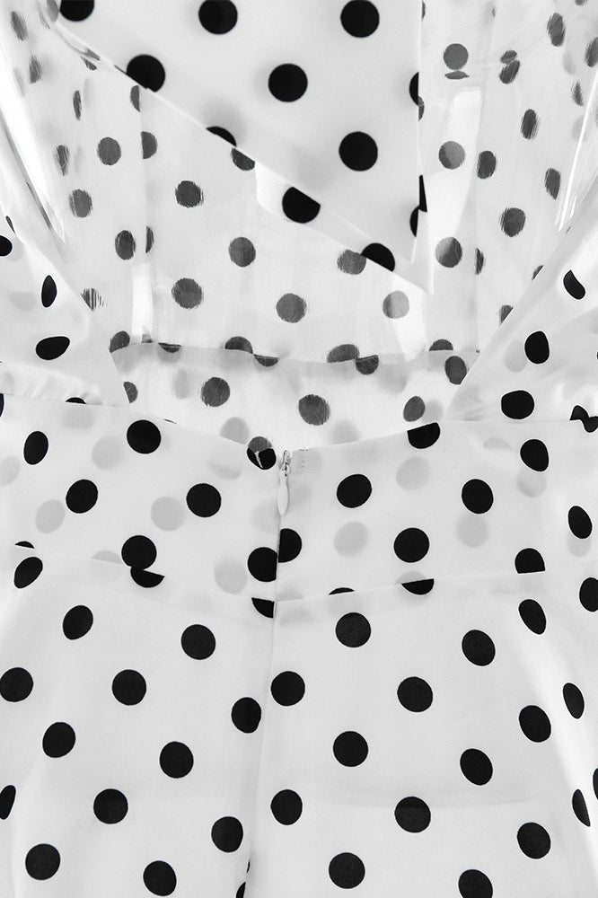 Polka Dot Halter Tie Backless Mini Dress
